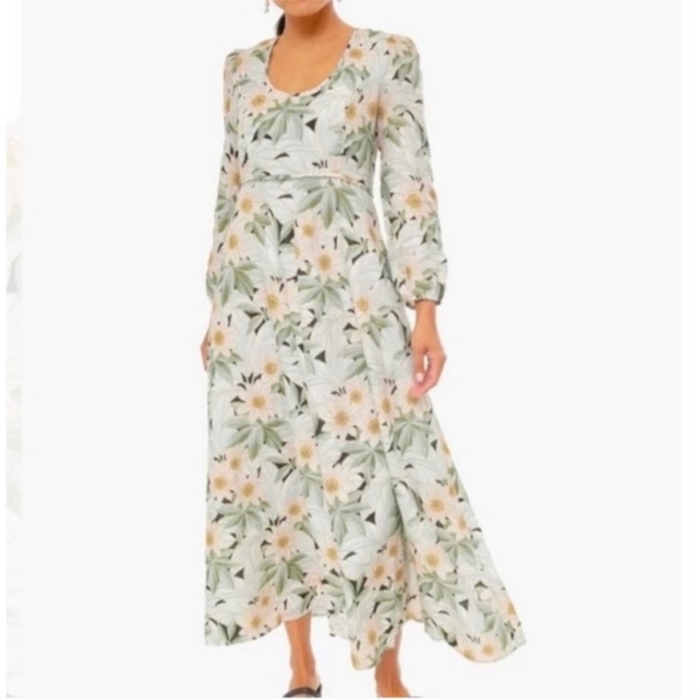 Tuckernuck Madison Des Fleurs Linen Dress. Size XXL. Long Sleeve. Cotton Lined.